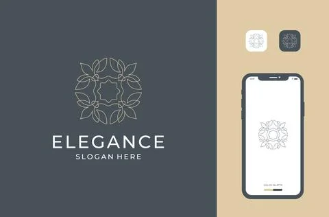 Creative line bee logo design Stock Illustration