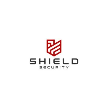 Creative line of protection logo Stock Illustration