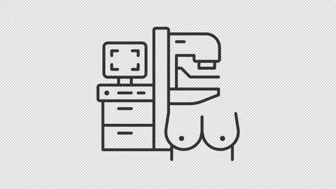 Creative linear black animation of mammography machine icon Stock Footage 276081821