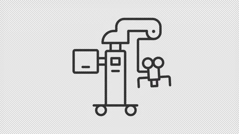 Creative linear black animation of surgical microscope icon Stock Footage 276081852