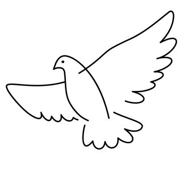 Creative linear dove illustration 스톡 일러스트