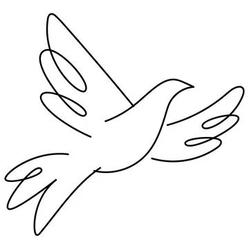 Creative linear dove illustration 스톡 일러스트