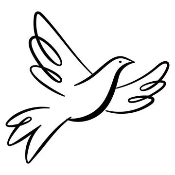 Creative linear dove illustration Stock Illustration