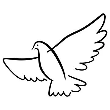 Creative linear dove illustration Stock Illustration