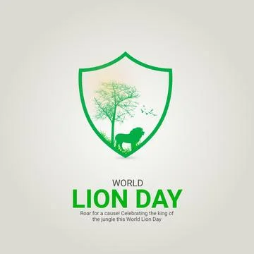 Creative Lion Day ads design. Creative World Lion Day, August 10, vector, 3.. Illustrazione stock