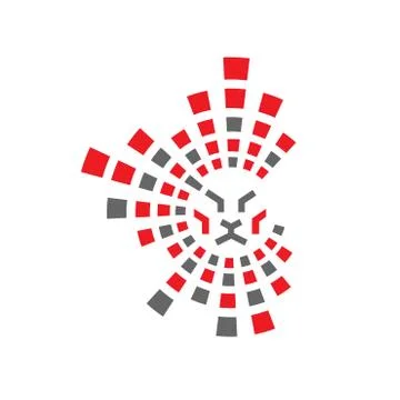 Creative lion head with data technology logo Stock Illustration