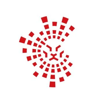 Creative lion head with data technology logo Stock Illustration