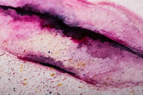Creative lips watercolor image. Close up macro shoot. Copyspace for art and Ilustração Stock