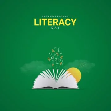 Creative literacy day ads design. international literacy day , Celebrated i.. Stock Illustration