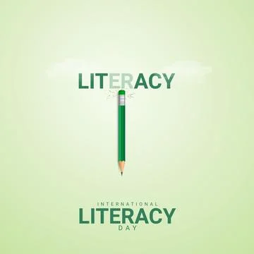 Creative literacy day ads design. international literacy day , Celebrated i.. Illustrazione stock