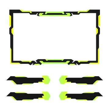 Creative live stream overlay ui panel for gaming and video streaming Illustrazione stock