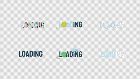 Creative loading text cartoon animation pack Stock Footage 345153799
