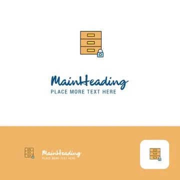 Creative Locked cupboard Logo Design. Flat color Logo place for Tagline. Vect Illustration
