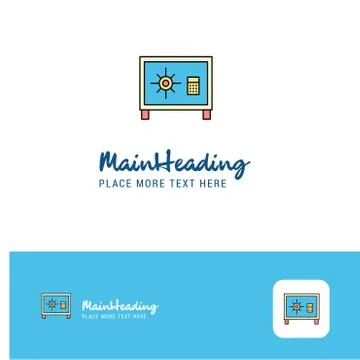 Creative Locker Logo Design. Flat color Logo place for Tagline. Vector Illust Stock Illustration