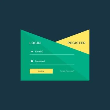 Creative login template design in geometric style Stock Illustration