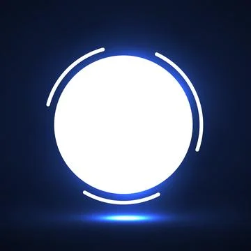 Creative logo of circle. Geometric glowing shape. Vector design element Illustrazione stock
