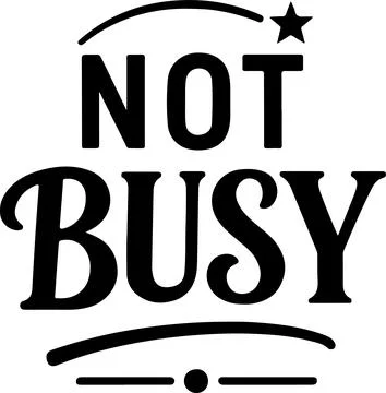 Creative logo design declaring a person is not busy with a star accent. Illustrazione stock