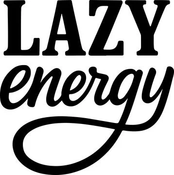 Creative logo design featuring the phrase lazy energy with a stylized swoosh Stock Illustration