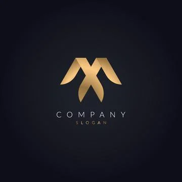 Creative Logo Design by Letter M, Elegant alphabet M luxury branding Stock Illustration