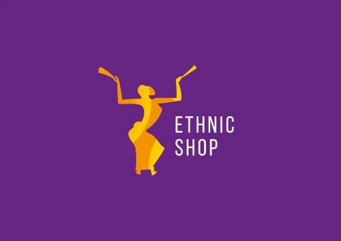 Creative logo ethnic shop Illustrazione stock