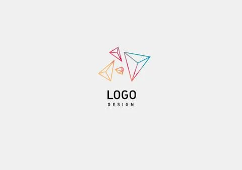 Creative logo multicolored geometric crystals Illustrazione stock