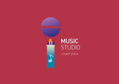 Creative logo for the music studio Illustrazione stock