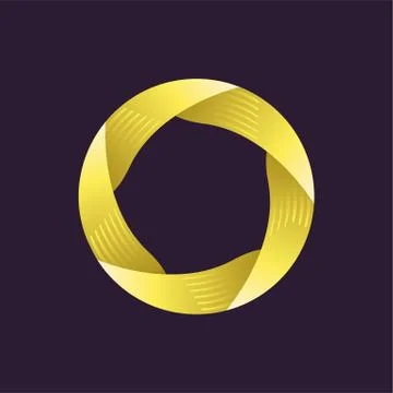 Creative logo template. Ribbon in circle. Vector design illustration. Stock Illustration