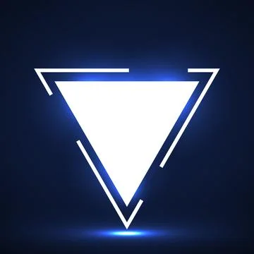 Creative logo of triangle. Geometric glowing shape. Vector design element Stock Illustration