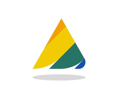 Creative logo triangular vector logo design, multi color emblem icon illustrator Illustrazione stock