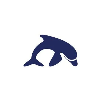 Creative logo vector illustration of abstract dolphin. Stock Illustration
