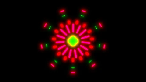 Creative long symmetrical explosion of energy motion bright shapes Stock Footage 269957332