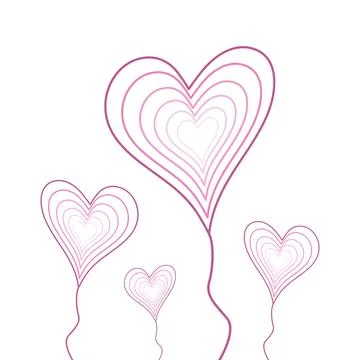 Creative love balloon shape design with line art. Vector illustration. Illustrazione stock