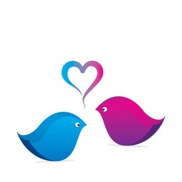 Creative love bird design Stock Illustration