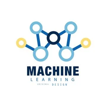 Creative machine learning logo. Artificial intelligence icon. Technology Illustrazione stock
