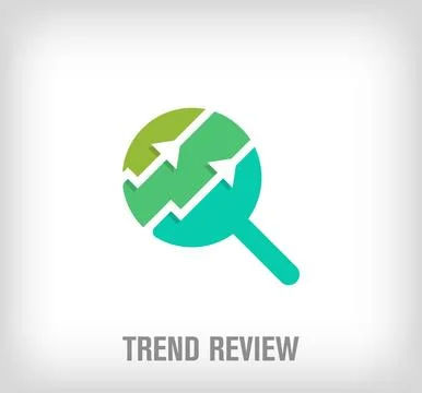 Creative magnifying upgrade logo. Unique color transitions. Stock Illustration