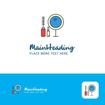 Creative Makeup Logo Design. Flat color Logo place for Tagline. Vector Illust Illustrazione stock