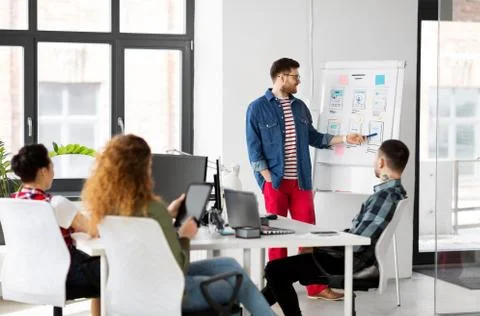 Creative man showing user interface at office Foto stock