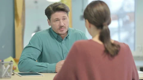 Creative Man Taking Interview in Office Video stock 230534587