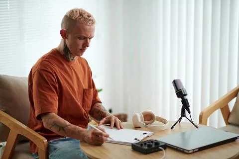 Creative Man Writing Script 写真素材