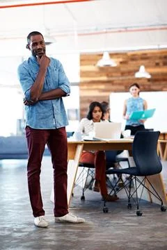 Creative, manager or man in office with portrait, campaign expert or about .. Stock Photos