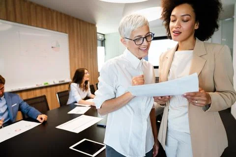 Creative managers crew working with new startup project in office. Team Фото