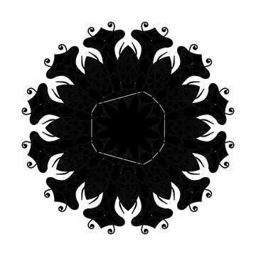 Creative Mandala Black White Intricate Symmetry Design Illustrazione stock