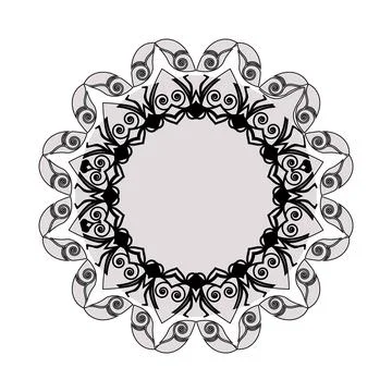 Creative Mandala Black White Intricate Symmetry Design Stock Illustration