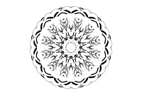 Creative Mandala Elegant Circle Pattern BW Иллюстрация