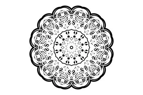 Creative Mandala Elegant Circle Pattern BW Illustrazione stock