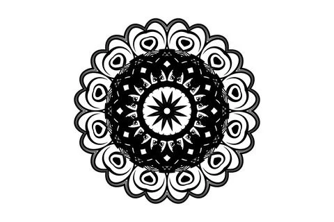 Creative Mandala Elegant Circle Pattern BW Illustrazione stock