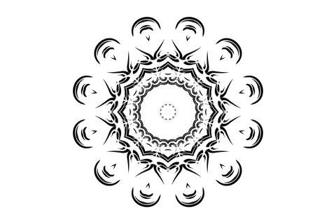Creative Mandala Geometry Circle Art Monochrome 库存插图