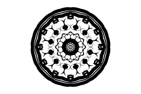 Creative Mandala Geometry Circle Art Monochrome Stock Illustration
