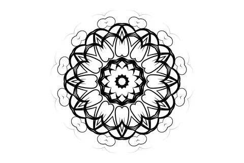 Creative Mandala Geometry Circle Art Monochrome Stock Illustration