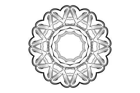 Creative Mandala Geometry Circle Art Monochrome Stock-Illustration